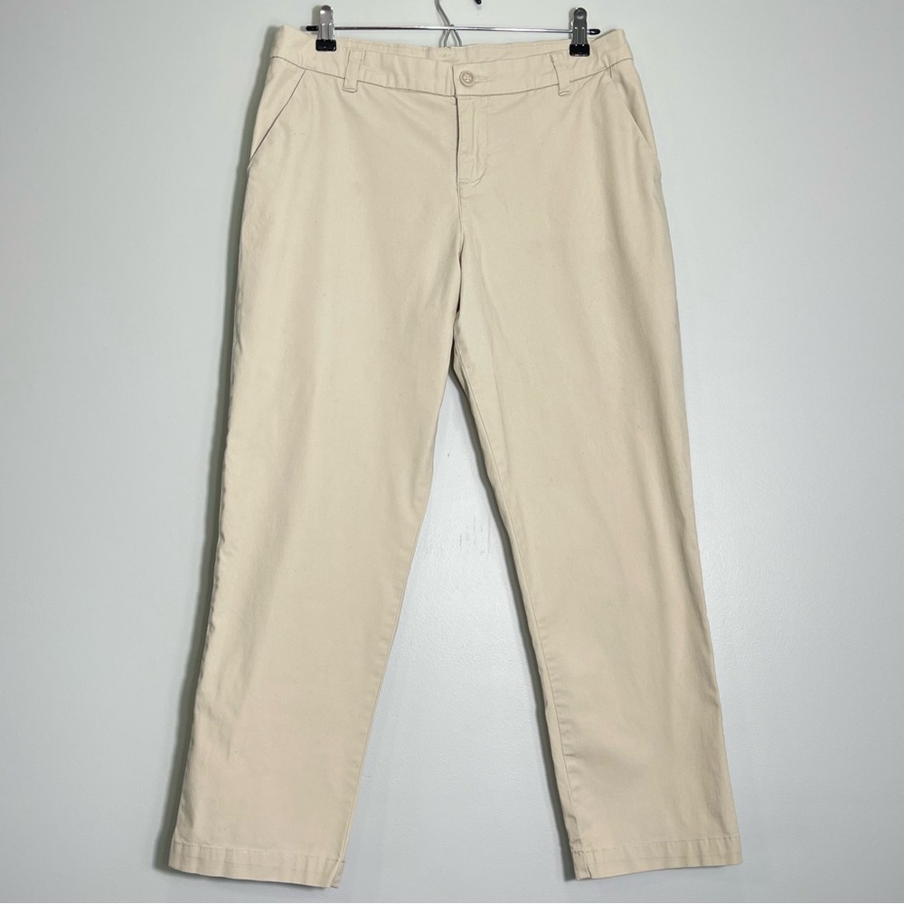 PATAGONIA Women's Straight Leg Khaki Tan Pants Organic Cotton Stretch Size 8